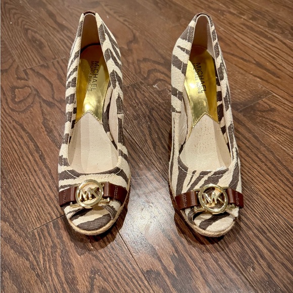 Michael Kors Zebra Print Espadrille Wedge Heels | Canvas & Jute | Size 7 1/2 - Picture 11 of 12